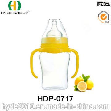 As garrafas de alimentação personalizadas do bebê plástico de 180ml PP com logotipo personalizado, BPA livram a garrafa de alimentação plástica (HDP-0717)